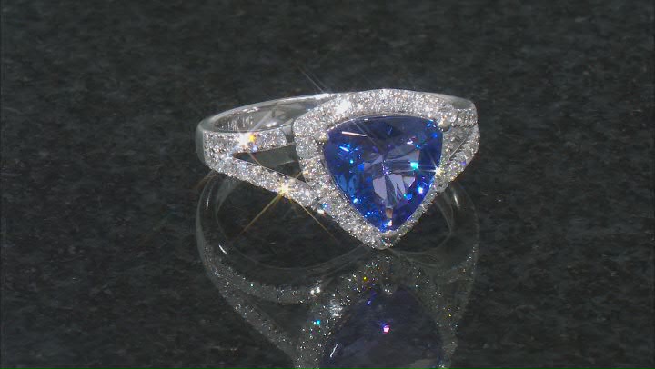 Blue Tanzanite Rhodium Over 14K White Gold Ring 2.50ctw Video Thumbnail