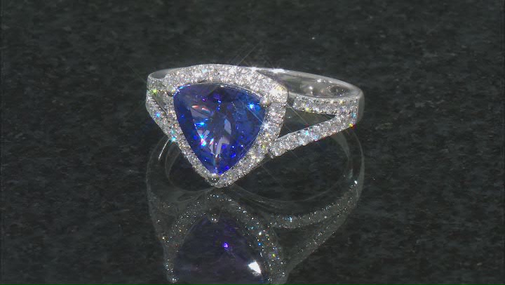 Blue Tanzanite Rhodium Over 14K White Gold Ring 2.50ctw Video Thumbnail