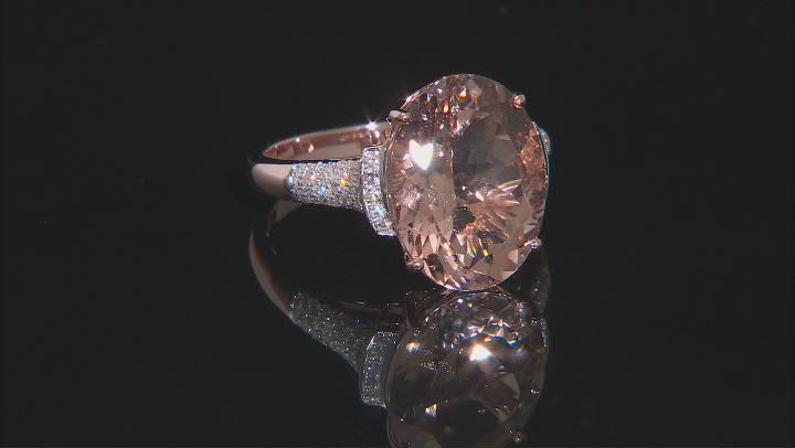 Peach Morganite 14K Rose Gold Ring 8.77ctw Video Thumbnail