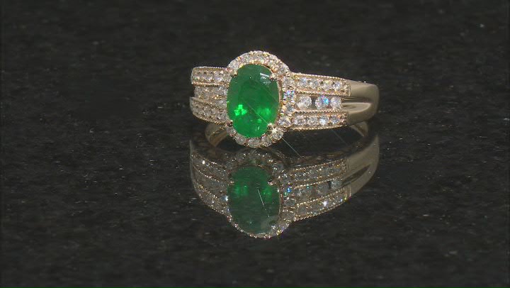 Green Emerald 14k Yellow Gold Ring 1.53ctw Video Thumbnail