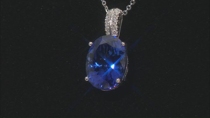 Blue Tanzanite Platinum Pendant With Chain 7.34ctw Video Thumbnail