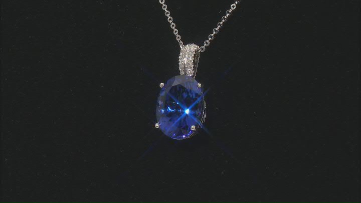 Blue Tanzanite Platinum Pendant With Chain 7.34ctw Video Thumbnail