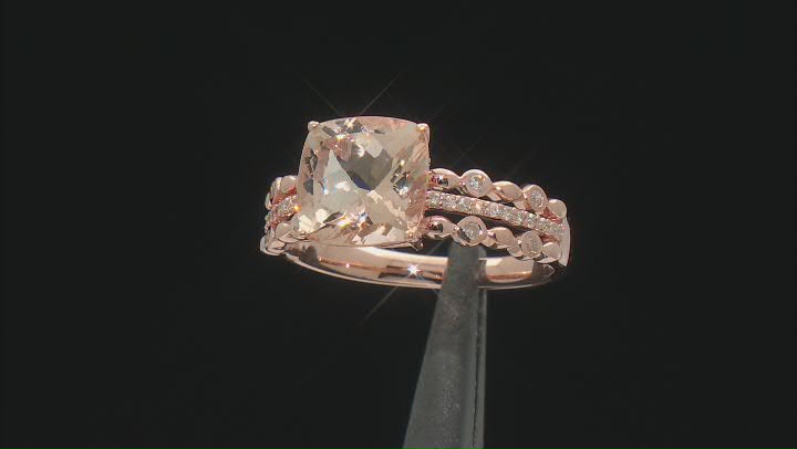 Peach Morganite 10k Rose Gold Ring 2.67ctw Video Thumbnail