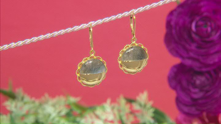 Labradorite 18K Yellow Gold Over Silver Moonlight Over the Countryside Earrings Video Thumbnail