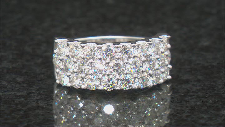 Moissanite Platineve Wide Band Ring 2.50ctw DEW. Video Thumbnail