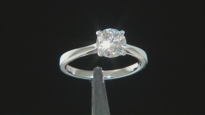 Moissanite platineve ring with band 1.70ctw DEW. Video Thumbnail