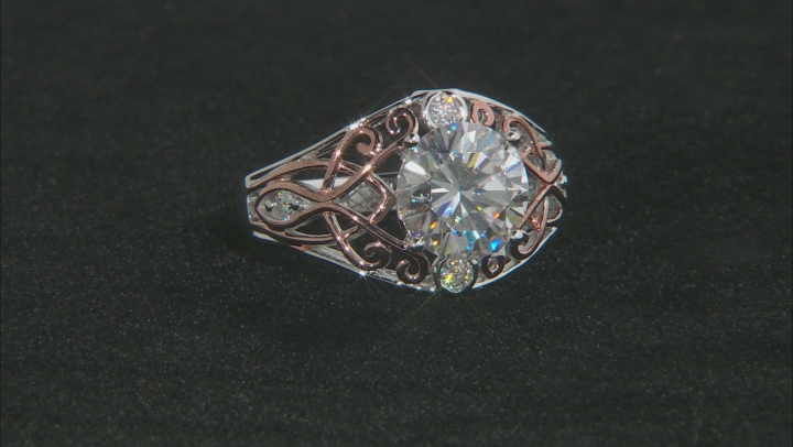 Moissanite Platineve Two Tone Ring 3.92ctw Dew Video Thumbnail