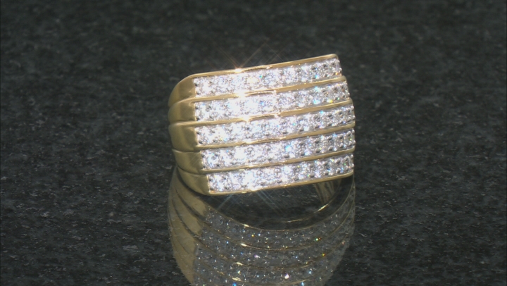 Moissanite 14k Yellow Gold Over Silver Ring 1.59ctw DEW. Video Thumbnail