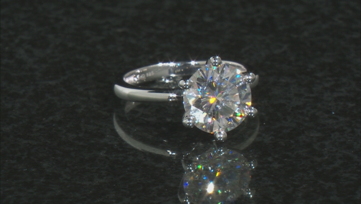 Moissanite Platineve Ring With Two Bands 5.82ctw DEW. Video Thumbnail