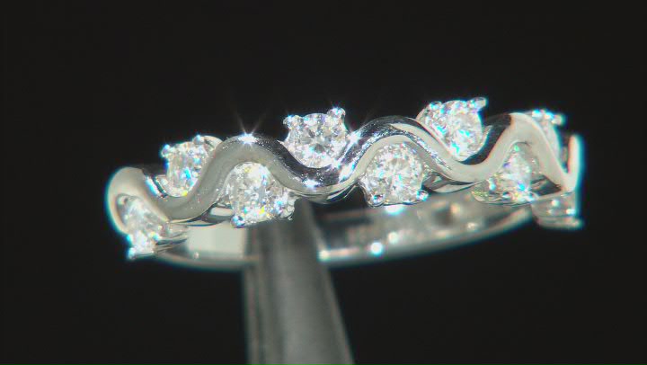 Moissanite Platineve Band Ring .54ctw DEW