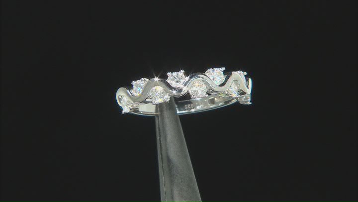 Moissanite Platineve Band Ring .54ctw DEW
