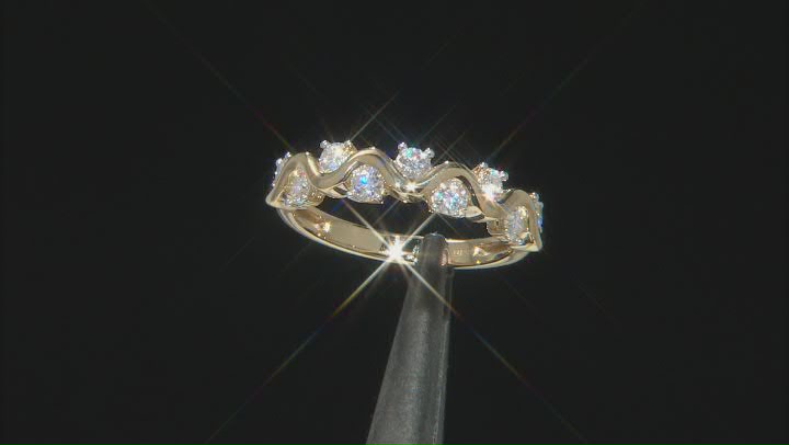 Moissanite 14k Yellow Gold Over Sterling Silver Band Ring .54ctw DEW Video Thumbnail