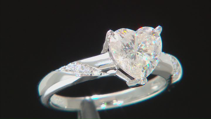 Moissanite Inferno cut Platineve ring 2.29ctw DEW. Video Thumbnail