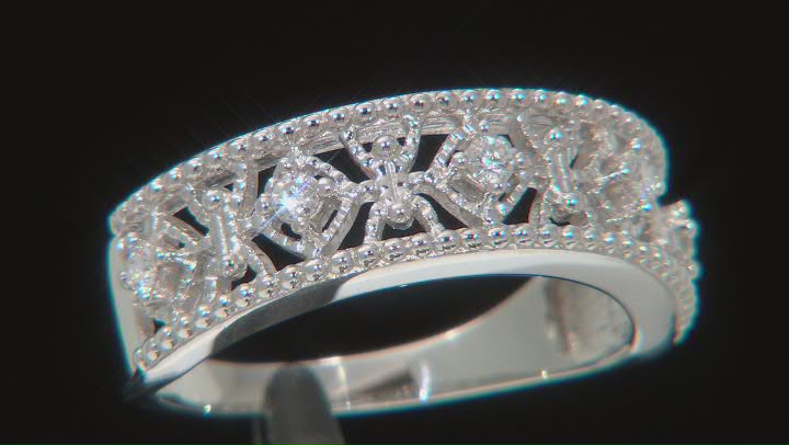 Moissanite Platineve Band Ring .15ctw DEW. Video Thumbnail