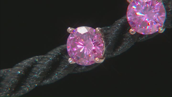 Pink moissanite 14k rose gold over silver stud earrings 1.60ctw DEW. Video Thumbnail