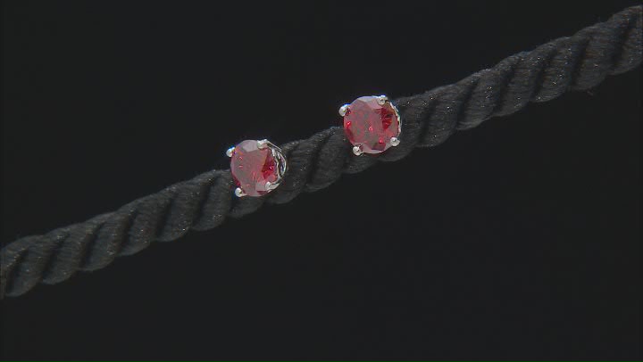 Red moissanite platineve stud earrings 1.60ctw DEW. Video Thumbnail