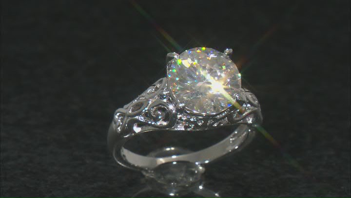 Moissanite platineve solitaire ring 4.20ct Video Thumbnail
