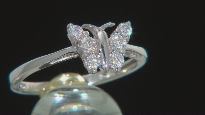 Moissanite platineve butterfly ring .28ctw DEW Video Thumbnail