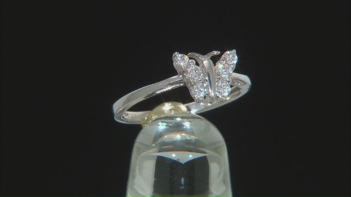 Moissanite platineve butterfly ring .28ctw DEW Video Thumbnail