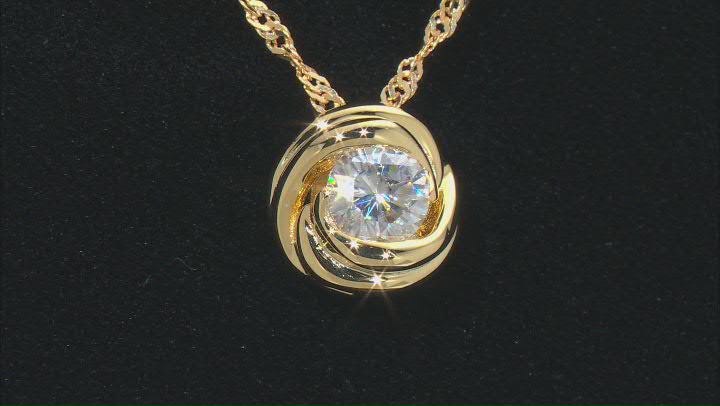 Moissanite 14k yellow gold over sterling silver love knot pendant .60ct DEW Video Thumbnail