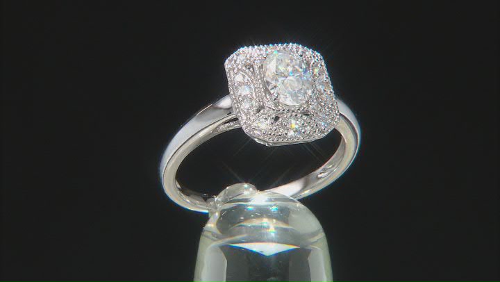 Moissanite Platineve(R) Vintage Style Ring 1.10ctw DEW Video Thumbnail