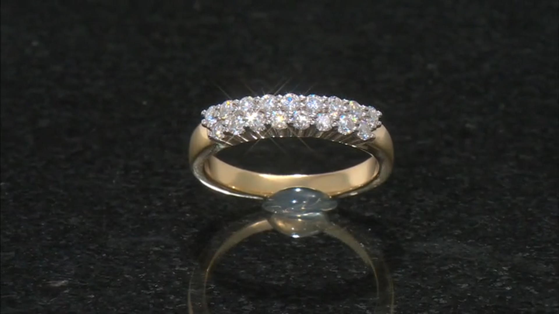 Moissanite 14k Yellow Gold Over Silver Ring .51ctw DEW Video Thumbnail