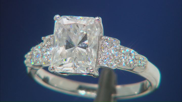 Moissanite platineve ring 2.98ctw DEW Video Thumbnail