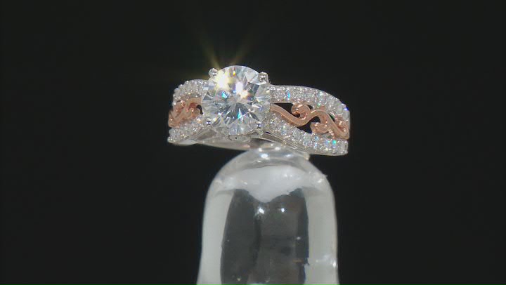 Moissanite Platineve And 14k Rose Gold Over Silver 
Ring 2.54ctw DEW Video Thumbnail
