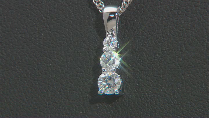 Moissanite Platineve Graduated Pendant .44ctw DEW. Video Thumbnail