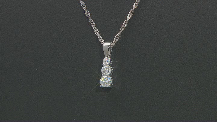 Moissanite Platineve Graduated Pendant .44ctw DEW. Video Thumbnail