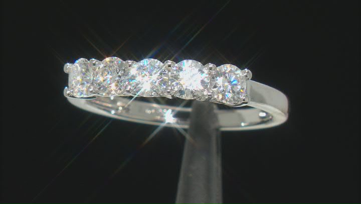 Moissanite platineve band ring .80ctw DEW Video Thumbnail