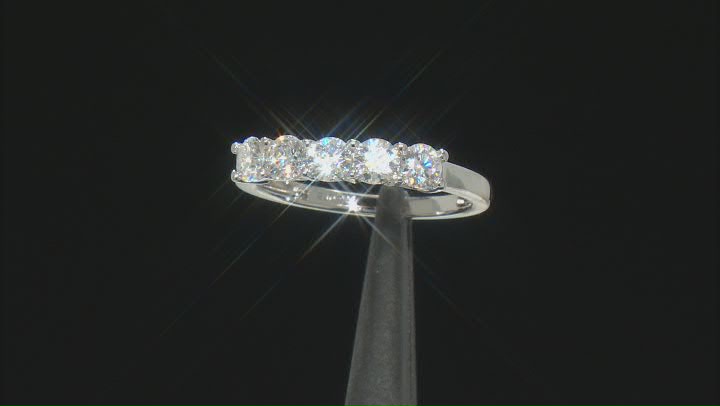 Moissanite platineve band ring .80ctw DEW Video Thumbnail