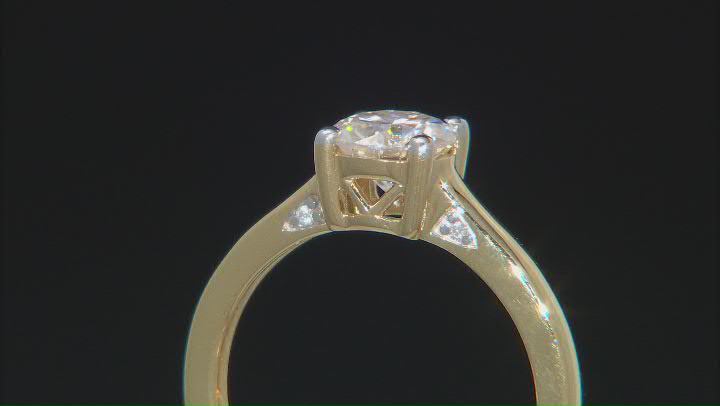 Moissanite 14k Yellow Gold Over Sterling Silver Ring 1.04ctw DEW Video Thumbnail