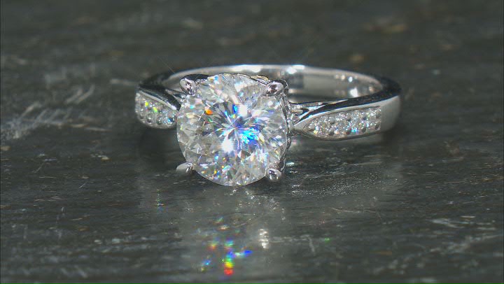Moissanite Platineve Two Tone Ring 3.21ctw DEW. Video Thumbnail