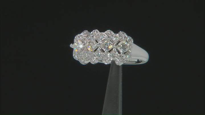 Moissanite platineve cluster ring .72ctw DEW Video Thumbnail