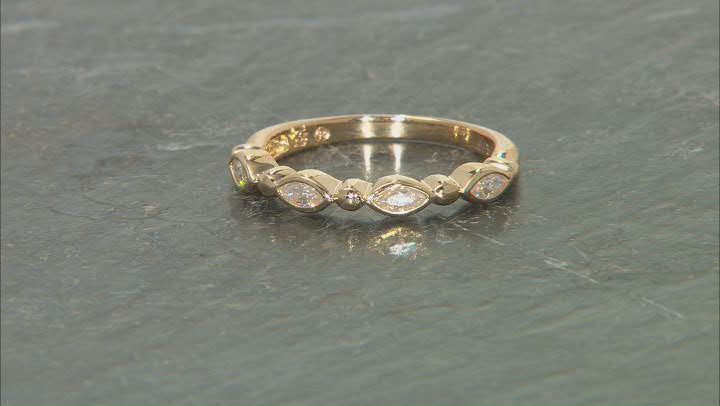 Moissanite platineve and 14k yellow gold over silver  set of 3 rings 1.50ctw DEW Video Thumbnail