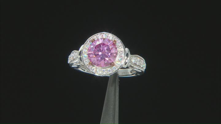 Pink And Colorless Moissanite Platineve  3.48ctw DEW. Video Thumbnail