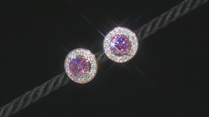 Pink And Colorless Moissanite 14k Rose Gold Over Silver 4.56ctw DEW. Video Thumbnail