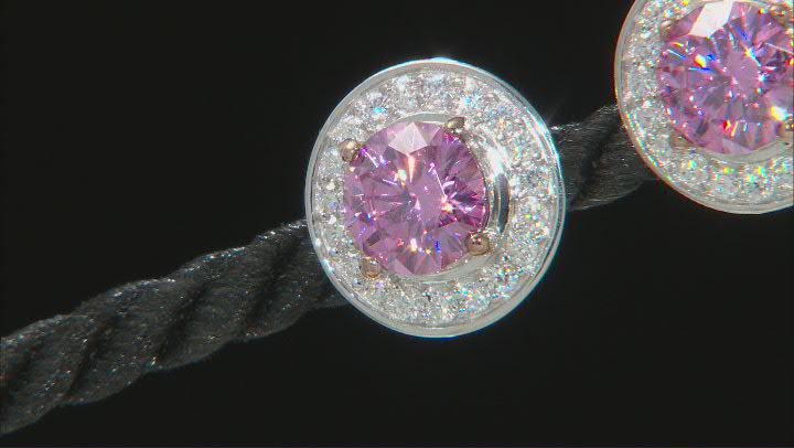 Pink And Colorless Moissanite Platineve 4.56ctw DEW. Video Thumbnail