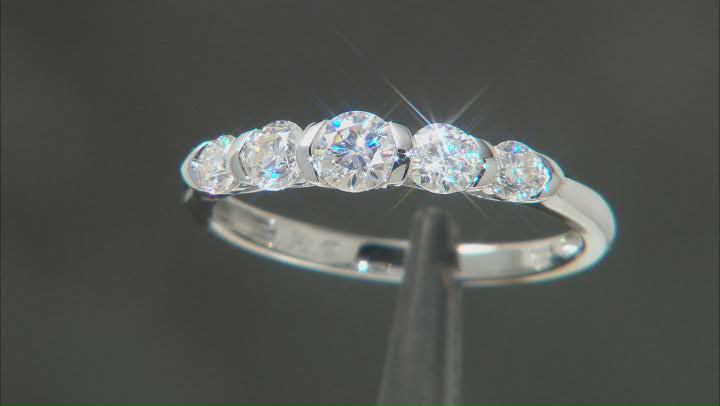 Moissanite platineve band ring .75ctw DEW Video Thumbnail