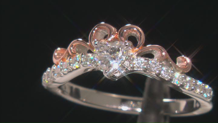 Moissanite platineve two tone promise ring .51ctw DEW Video Thumbnail