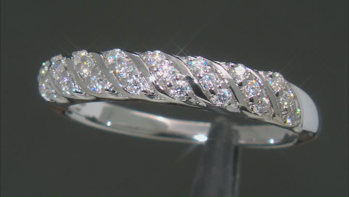 Moissanite platineve band ring .24ctw DEW Video Thumbnail