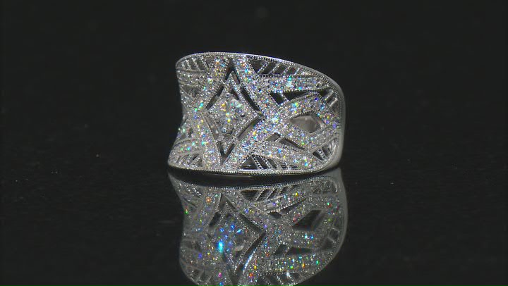 Moissanite platineve cocktail ring .83ctw DEW Video Thumbnail