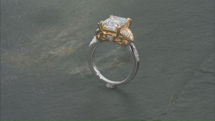 Moissanite platineve and 14k yellow gold over sterling silver 4.15ctw DEW. Video Thumbnail