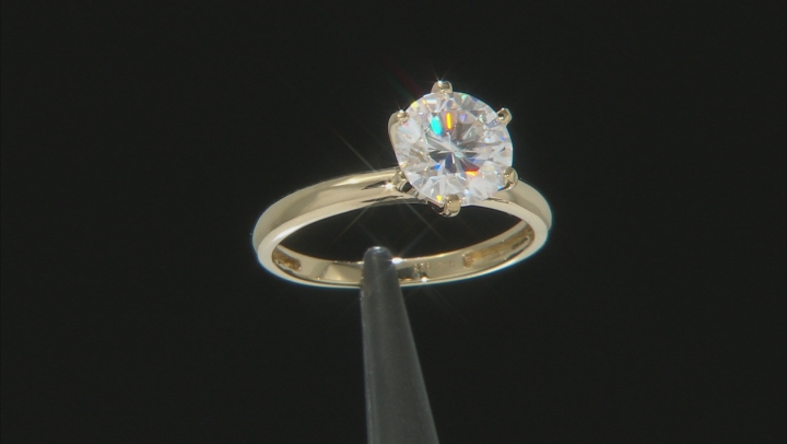 Moissanite 14k Yellow Gold Over Sterling Silver Ring With Set of Two Bands 2.54ctw DEW. Video Thumbnail