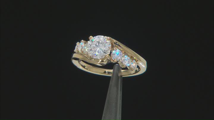 Moissanite 14k Yellow Gold Over Sterling Silver Bypass 1.78ctw DEW. Video Thumbnail