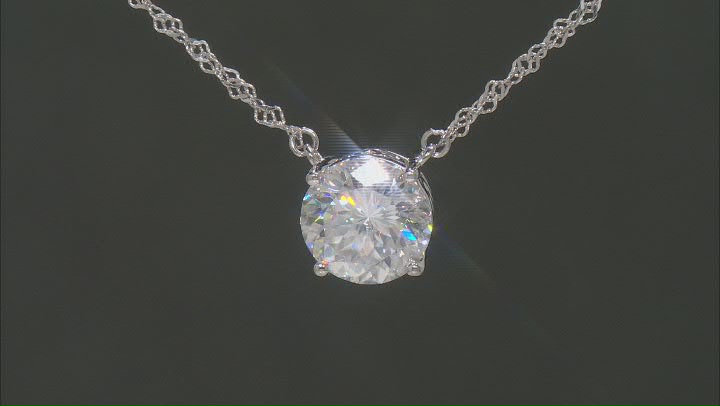 Moissanite Inferno Cut Platineve Necklace 5.66ct DEW. Video Thumbnail