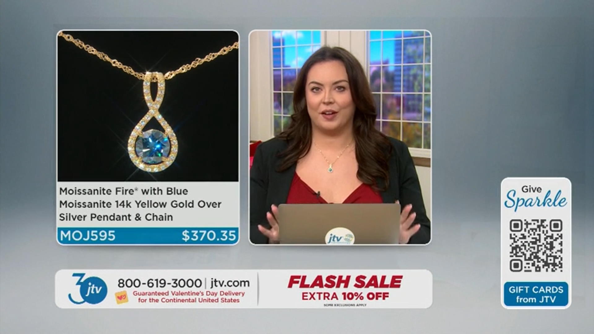 Blue and Colorless Moissanite 14k Yellow Gold Over Silver Pendant 2.99ctw DEW. Video Thumbnail