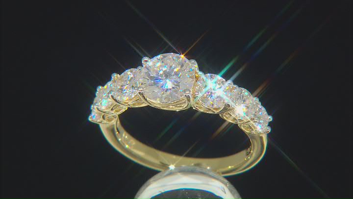 Moissanite 14k Yellow Gold Over Sterling Silver Ring 2.64ctw DEW Video Thumbnail