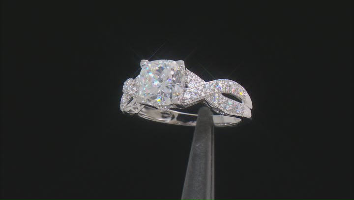 Moissanite Platineve Engagement Ring 2.40ctw DEW Video Thumbnail